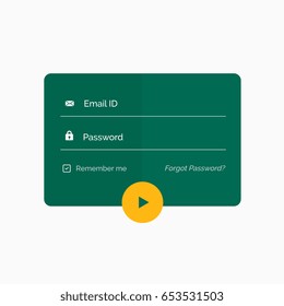 modern flat green login form ui template design