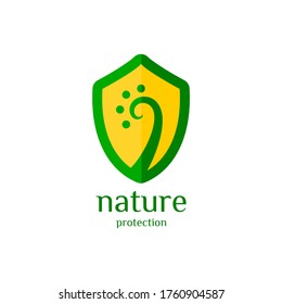 Modern Flat Green Nature Shield Logo