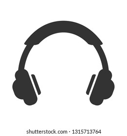 Modern flat headphone icon isolated on white backgound. Vector illustration.