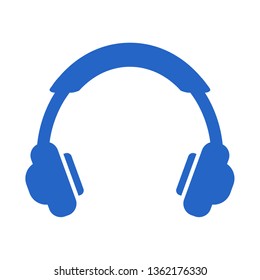 Modern flat headphone icon isolated on white backgound. Vector illustration.