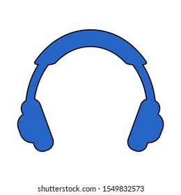Modern flat headphone icon isolated on white backgound. Vector illustration