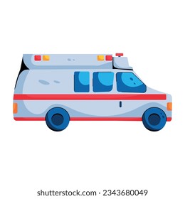Modern flat icon of ambulance 