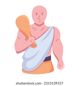 Modern flat icon of ancient fighter 