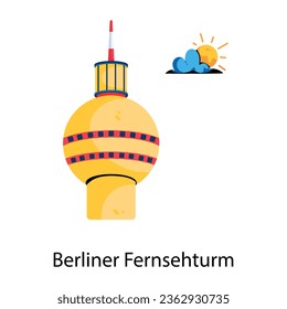 Modern flat icon of berliner fernsehturm