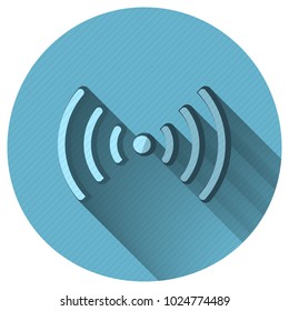 Modern flat icon Bluetooth vector with long shadow effect in stylish colors of network. 