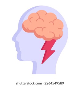A modern flat icon of brainstorming