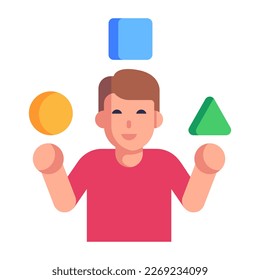 Eine moderne, flache Ikone der Fähigkeiten, bearbeitbare Vektorgrafik 