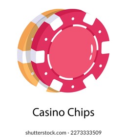 A modern flat icon of casino chips