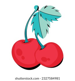 Icono plano moderno de la fruta cereza 