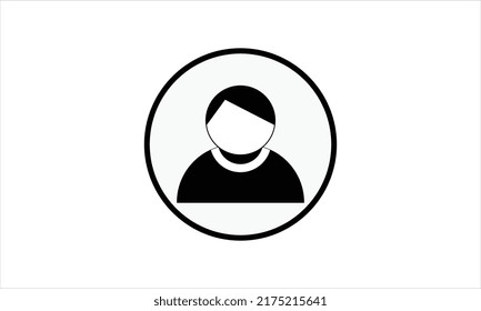 Icono plano moderno con círculo. Estilo de dibujo plano del símbolo de usuario o de detalles de la tarjeta de perfil.