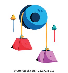 Modern flat icon of classical mechanics 