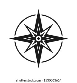 Modern flat icon compass without north, south, east and west symbol isolated on white background