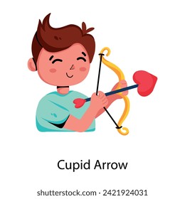 Icono plano moderno de flecha cupida 