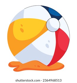 Icono plano moderno que representa una bola de playa 