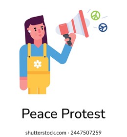 Modern flat icon depicting peace protest 