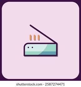 Modern Flat Icon Design: Scanner Device Illustration