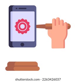 Un moderno icono plano del derecho digital, gráficos de alta calidad 