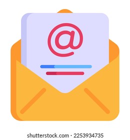 Modernes flaches Symbol für E-Mail mit bearbeitbarer Einrichtung 