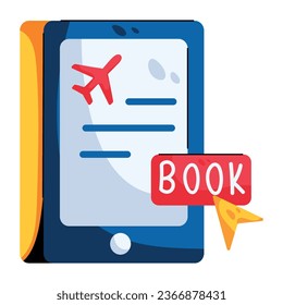 Modern flat icon of flight booking 