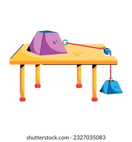 Modern flat icon of friction experiment 
