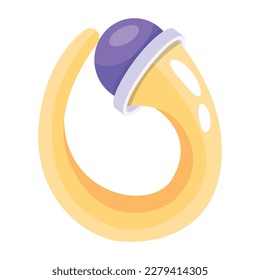 Modern flat icon of a gold wrap ring 