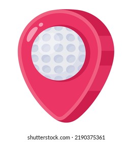 Modern flat icon of golf location