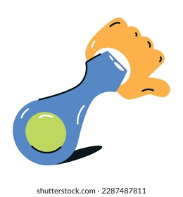 Modern flat icon of hand rattle  