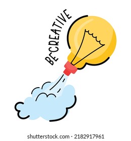 Modern flat icon of idea boost