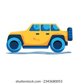 Modern flat icon of jeep 
