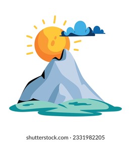 Modern flat icon of mountain climate