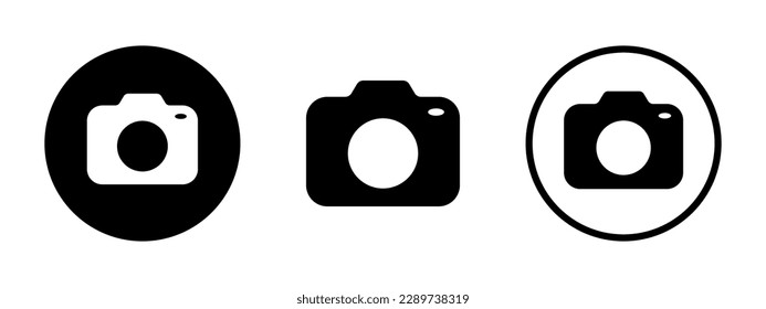 Modern flat icon photo camera. Photography. Set of photo camera signs. 