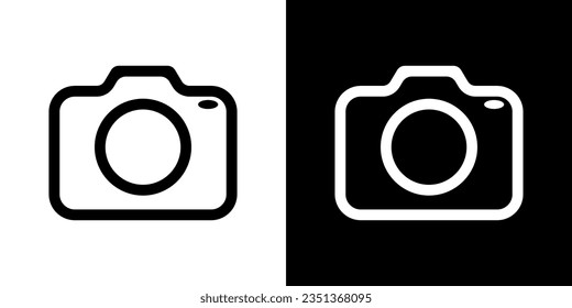 Modern flat icon photo camera. Photography. Photo camera sign. 