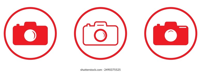 Modern flat icon photo camera. Photography. Set of photo camera signs.