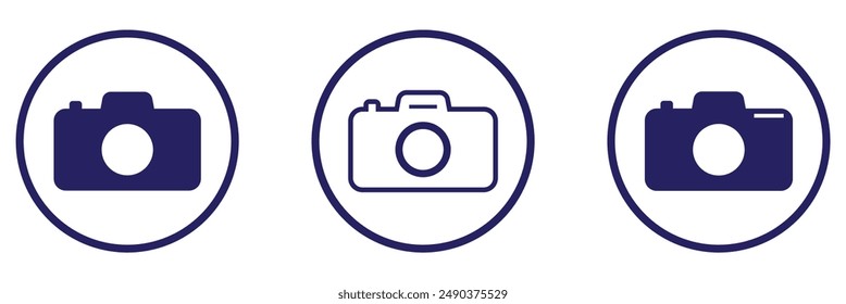 Modern flat icon photo camera. Photography. Set of photo camera signs.