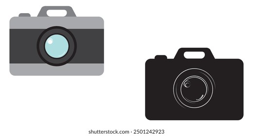Modern flat icon photo camera design eps 10