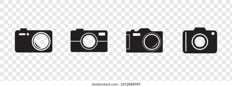 Modern flat icon photo camera. Photography. Set of photo camera signs.
