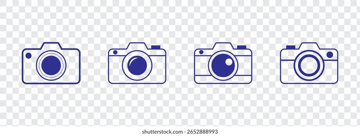 Modern flat icon photo camera. Photography. Set of photo camera signs.