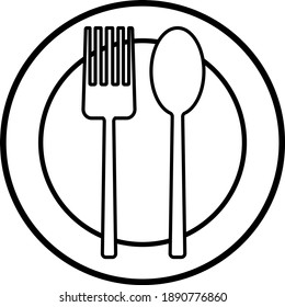 Modern Flat Icon plates and Spoon 