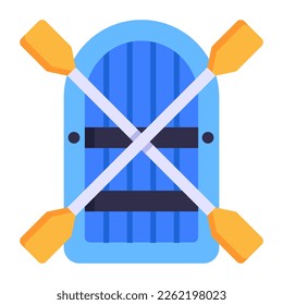 A modern flat icon of raft 