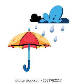 Modernes flaches Symbol für Regenschutz 