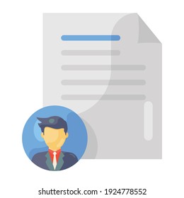 
Modern flat icon of resume, editable vector 