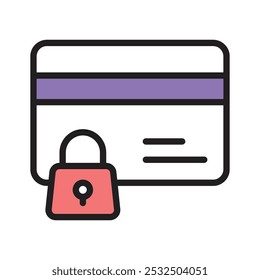 Modern flat icon of secure card in now available