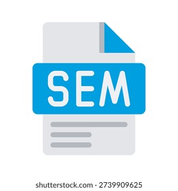 Modern flat icon for SEM advertising strategy, ideal for paid search campaigns and online marketing platforms.