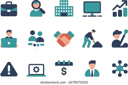 Conjunto de iconos planos modernos para conceptos de finanzas y tecnología de negocios Sitio web y diseño App