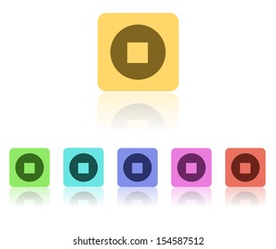 Modern Flat Icon Set. Flat buttons