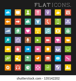 Modern Flat Icon Set. A large collection of modern flat icons and symbols.