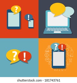 Modern Flat Icon Set for Web and Mobile Application in Stylish Colors