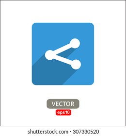 Modern and flat icon of share  on white background.