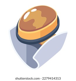 Modern flat icon of a silver gemstone ring 