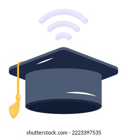 Modern flat icon of smart education 